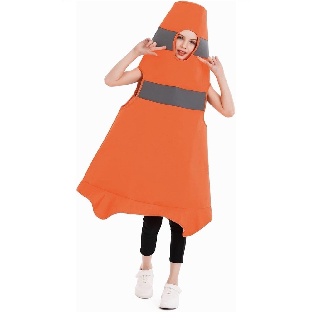 Orange Traffic Cone‎ Costume for Kids - Halloween Dress-Up Outfit Size 4-6 Child